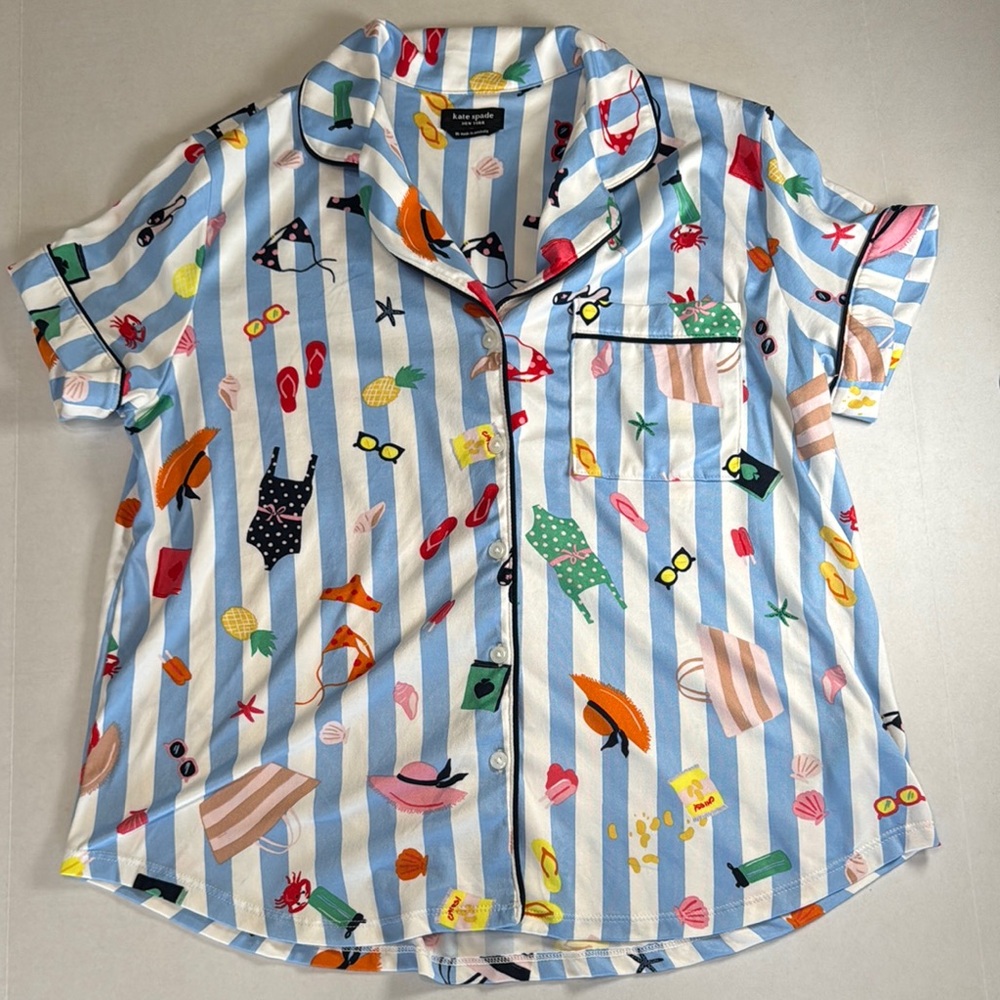 Kate Spade Multicolor Striped Pajama Top